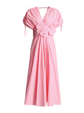 French Elegant Style Swing Dress 2025 New Fashion Temperament V-Neck Collage Flower Design High-Rise