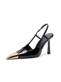 Metal New Square Head Thin Heel 2025 Sandals Leopard Temperament Single Shoe With High Heel