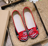 Zingj Embroidered Flower Embroidered Cloth Shoes With Women's Single