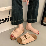 Tuxedo Women's Summer Wear 2025 New Belt Buckle Boken Shoes Holiday Beach