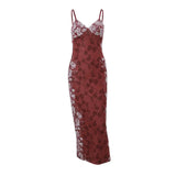 Zingj Summer Women's Vintage Print Premium Slip Dress Evening