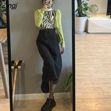 Skirts Women All-match Solid Retro Denim Stylish Slim Girls Streetwear Fashion Ulzzang Popular A-line Fall Female