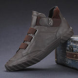 Men's Shoes In The Autumn Of 2025 New Men's Leather Shoes Four Seasons Of High-Top Sports Running Board Shoes With Soft