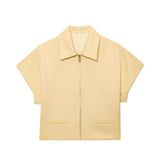 New Women's Collar Short-Sleeved Short Coat Straight Trousers 8491053
