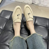 Summer New Sweet Women's Flat Shoes Bean Shoes Autumn Lazy Solid Color Round Head Single Shoes Women 42 Large