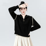 Turtleneck Sweater Women's New Winter Splicing Knitted Jersey Loose Design