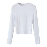 Round Collar Stitching Long Sleeve Bottom Shirt Women Autumn And Winter New Slimming Inside T-Shirt