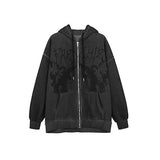 Temperament Commuter Zipper Hoodie-Outfit