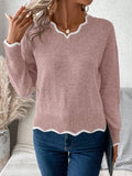 And Winter Leisure Jacket Lady Sweater Simple Atmosphere Solid Color Knitted Bottom Shirt