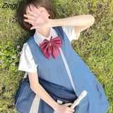 Dress Women S-5XL Solid Korean Style Preppy Harajuku Kawaii Sweet Ladies All-match Vintage Trendy Chic Daily