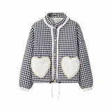 Explosion Women's Autumn And Winter New Street Fashion Splicing Lattice Cotton