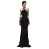Zingj 2024 Autumn New Sexy Temperament A Word Shoulder Hanging Neck Butterfly Decoration Slim Holiday Dress