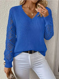 Hollow Knitted Jersey Sweater Hot Loose Leisure Long-Sleeved