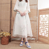 Zingj Style Embroidered Cloth Shoes Low Heel Plate Buckle Women's Single Shoes Dance Shoes Beef Tendon Sole Cloth
