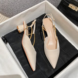 Summer New High Heel Head Sharp Fashion Sandals Women's Thick Heel In The Single
