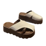 Half Slippers Women Wear 2025 Spring And Summer New Retro Fashion Pine Cake Thick Bottom Comfortable Lazy People Cool