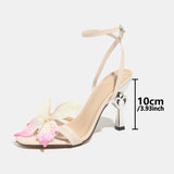 New Women's Head Bow One-Word Buckle With Women's High-Heeled
