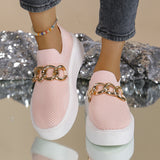 Bottom Flying Weaving Breathable Low-Top Single-Shoe Women's Chain Decoration Sleeve Lazy Happy Shoes