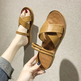 Drag Women Wear Cold Drag Summer New Korean Version Of Thick-Soled Cross Two Wearing Sandals Students Leisure Beach Shoes Women