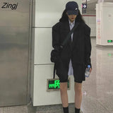 Coats Women Single-breasted Loose All-match Leisure Trendy Outwears Vintage Chic Ulzzang Classic Suit-tops Ladies