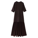 New Round-Neck Short-Sleeved Knitted Knitted Dress