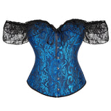 Girded Body Dress Retro Collar Collar Girded Corset Bras Shaped Black