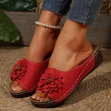 Flower Flip-Flops Women's New Slopes And Exposed Toes Wear A Font Beach Cool Drag