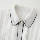 Women's High-End Wearing Belt Bumping Color Side Of The 100-Fold Long-Sleeved