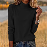 Sheintemu West Wind Long Sleeve Autumn Winter Turtleneck Sweater Women's