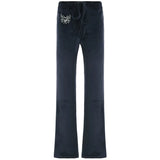 Zingj Wind Y2K Retro Hot Diamond Velvet Micro La Pants Autumn And Winter New Simple Basic All-Match Casual