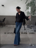 Xixi 13 Line 2025 Autumn And Winter Water Washing Water High Waist Straight Barrel Grinding Plus Velvet Denim Trousers Female