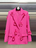 Chic Personality Suit 2025 Autumn New Heavy Industry Splicing Flowers Decoration Suit Jacket
