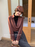 Xixi 2025 Autumn White Label New Temperament Simple Two-Piece Set Of Collar Shirt Long Sleeve Top