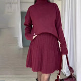 Women's Clothing 2025 Autumn/Winter New High-Necked Long-Sleeved Fashion Casual Rolled Short Dress