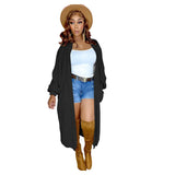Zingj New Women's Pure Color Casual Sweater Cardigan Long