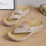Summer New Fashion Slope And Flip-Flops Wearing Beach Slippers Large Size Women Summer