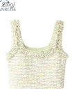 High Quality Women Knitting Sexy Tank Tops Ladies Sleeveless Solid Crop Tops Women 2023 Summer Off Shoulder Basic
