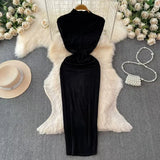 Goddess Of The Royal Sister Dress Fan Temperament Heart Folds To Receive The Waist Thin Long Bag Of The Hip