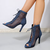 New Large-Size Sandals Mature Wind Hollow Shoes In Front Of The Fish Mouth Ultra-Fine High Heel Cool