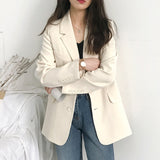 Zingj Suit Jacket Female 2024 Spring And Autumn New Korean Version Loose Students Long Jacket Casual Small Suit