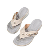 Spring And Summer New Sandals Women's Beach Sandals Metal Buckle Slope And Fashion Casual Large Size Women's Cool