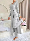 Autumn And Winter Design With A Sense Of Round Neck Opening Fork Long Coat Trousers Casual Fashion