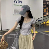 Zingj Short-Sleeved T-Shirt Women's Wear 2024 New Thin Temperament Summer Leisure Versatile Students Short