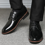 Zingj And Autumn Men's Leather Shoes Business Leather Shoes Men's Lace-Up Fashion Single Shoes Large Size Men's Shoes Wenzhou