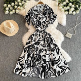 Sales Of 2025 Summer High-End Ocean Gas Printing Long Shirt Dress