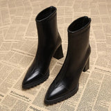 Short Boots Women 2025 Autumn And Winter Popular New Thick And High And Small Thin Boots Elastic Martin