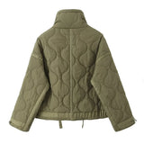 Women's Clothing 2025 Autumn And Winter New Fashion Collar Water Ripple Loose Cotton Jacket Jacket