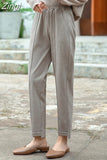 Winter Women's Ankle-Length Pants Wool Suit Thick Pants for Women High Waist Harem Pants Womens Loose Trousers