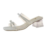 Women 2025 Summer New French Style With Sandals Fashion Toe Grude Bow High