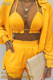 Summer 3 Piece Set Outfits Women Fashion Sexy Beach Style Printed Suspender Shirt Shorts Suit Three Piece Set